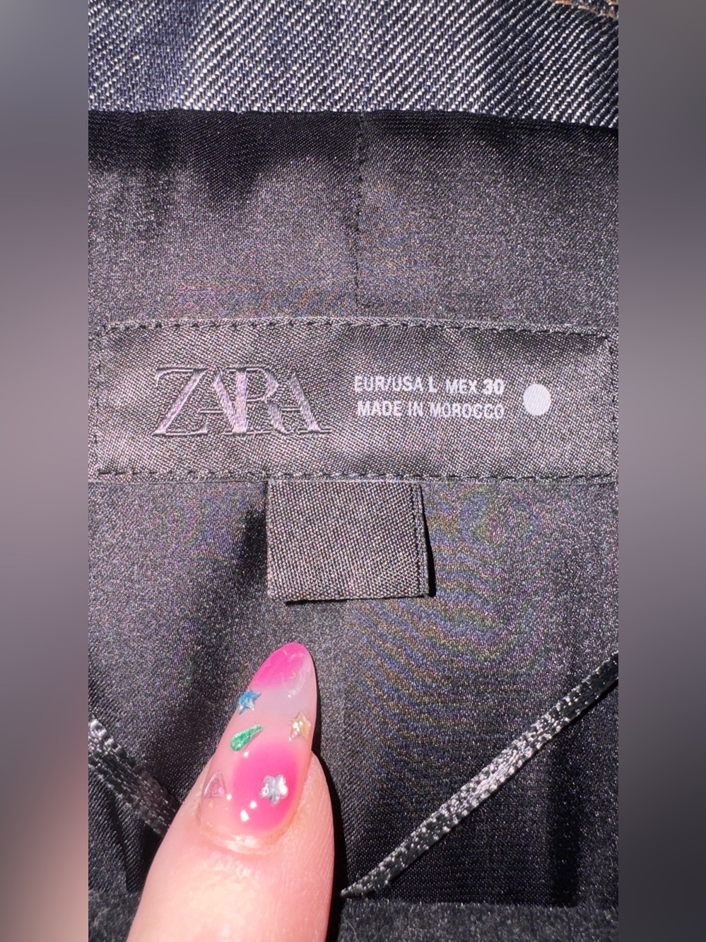 Zara Dark Indigo Denim Blazer with Gold Buttons - Picture 4 of 4